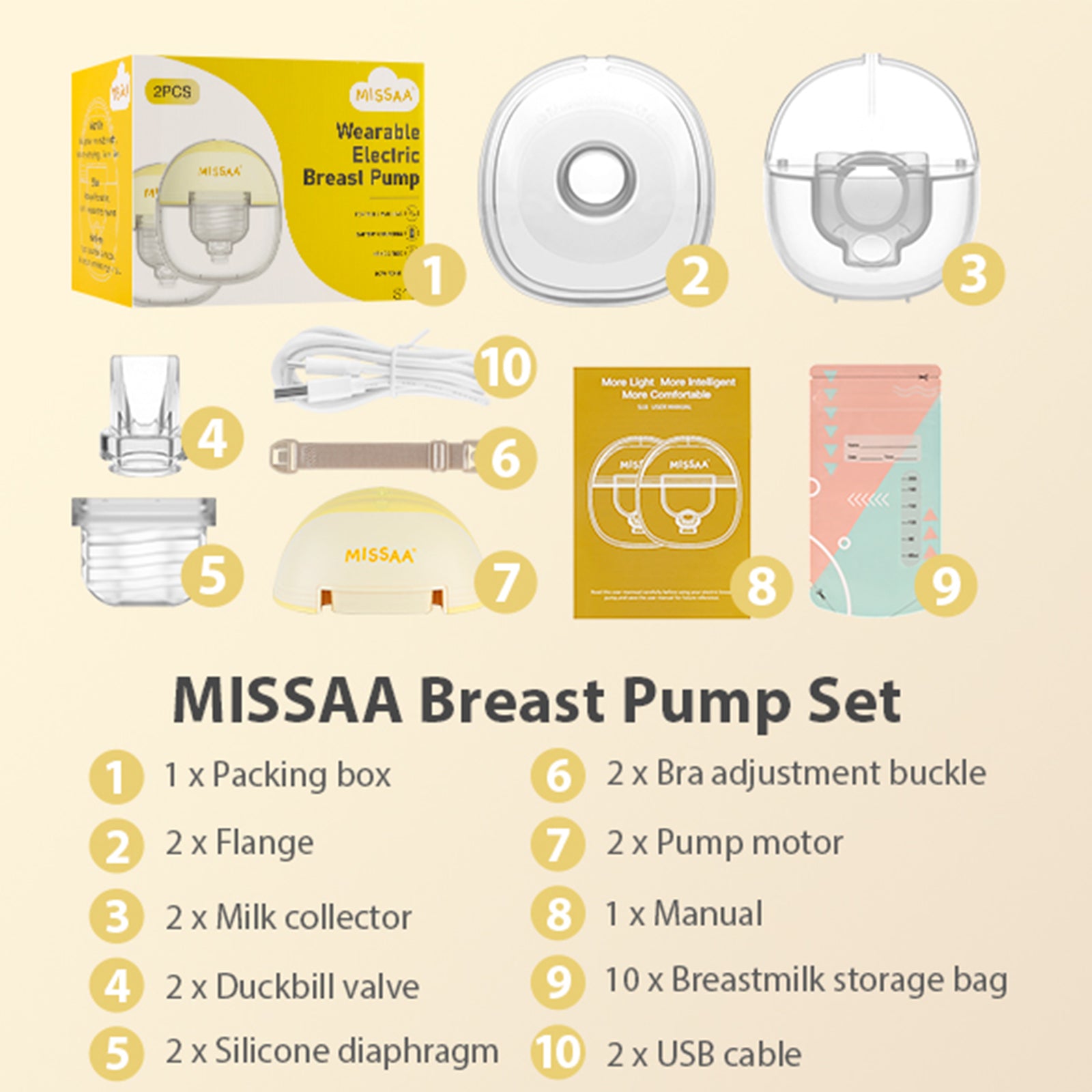 Hands Free Breast Pump,Electric Wearable Breast Pump,Portable Wireless Breastfeeding  Pump, Rechargeable Milk Pump with LCD Display, 2 Modes, 9 Adjustable  Suction Level(24mm Single) 